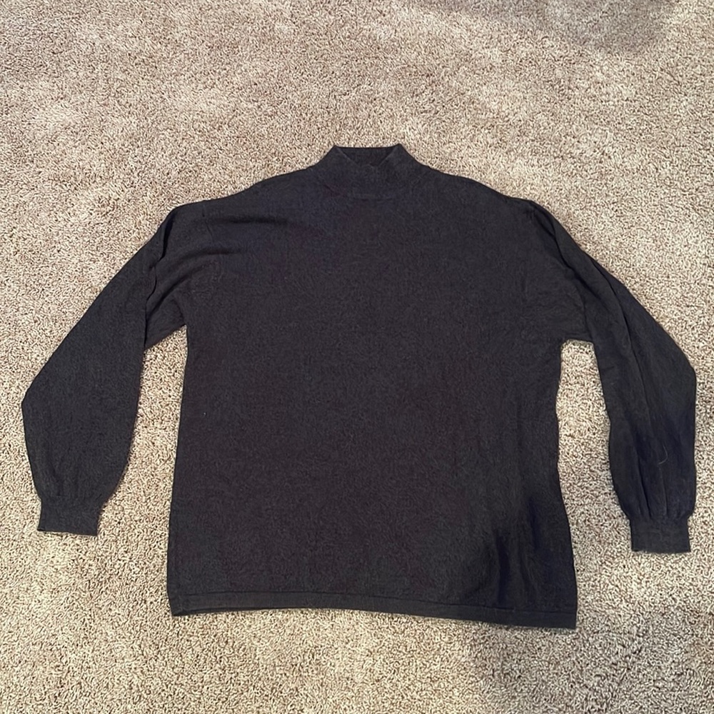 Dark heather, gray, men’s turtleneck sweater